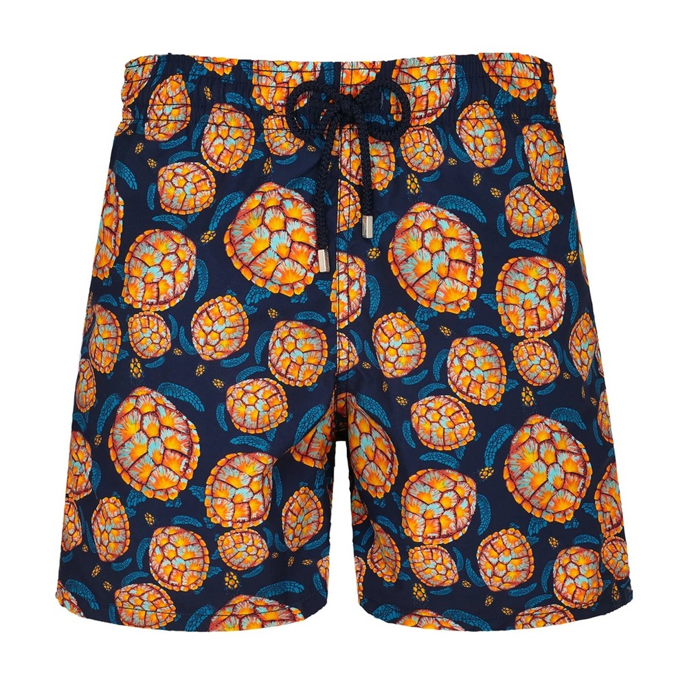 VILEBREQUIN Navy Swim Shorts With Orange Turtles